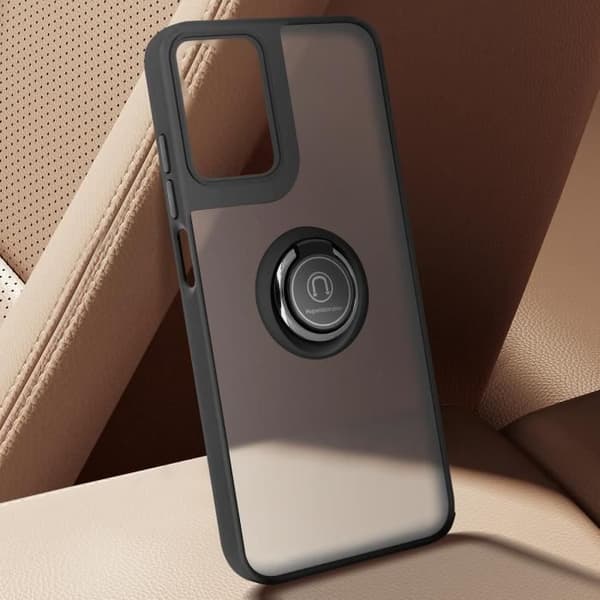 Fodral till Motorola Moto G34 - AVIZAR - Metal Ring Video Support - Svart