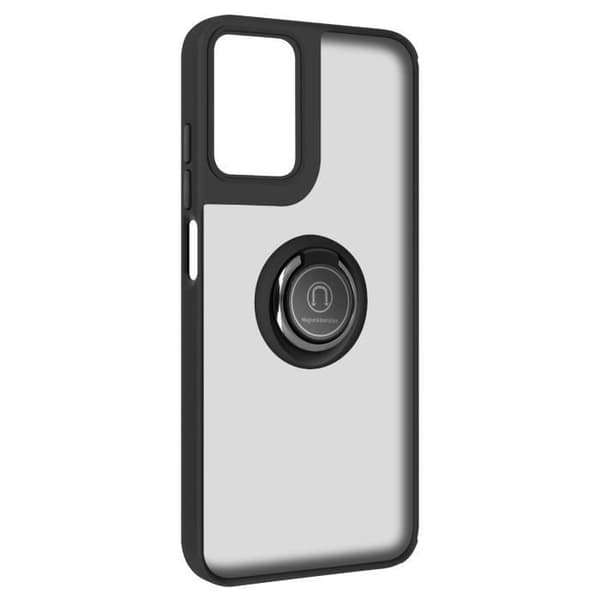 Fodral till Motorola Moto G34 - AVIZAR - Metal Ring Video Support - Svart