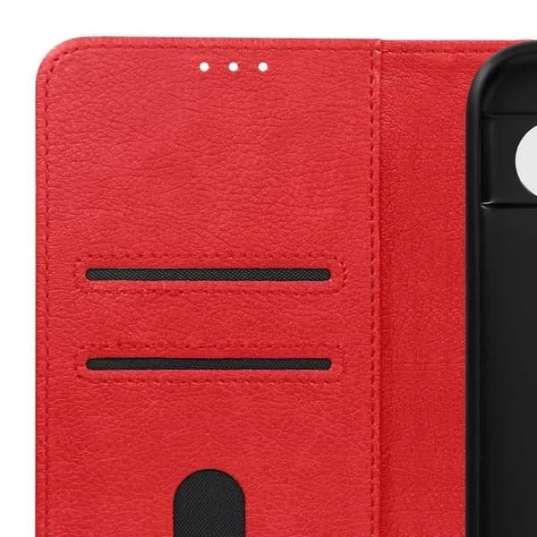 Etui för Google Pixel 8a - AVIZAR - Chesterfield - Plånbok och Videostöd - Röd