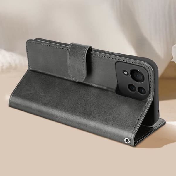 Fodral till Asus Zenfone 11 Ultra Wrist Strap Flip Wallet Stand Black