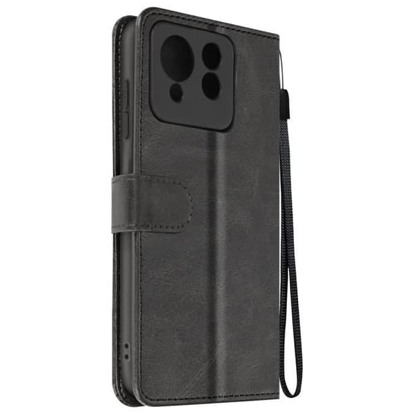 Fodral till Asus Zenfone 11 Ultra Wrist Strap Flip Wallet Stand Black