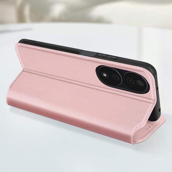 Fodral för Honor 90 Smart Flip-korthållare och videostöd Rosa Champagne