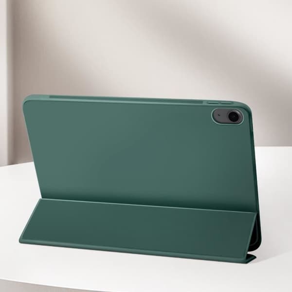 Fodral för iPad Air 11 2024 - AVIZAR - Vikbart flip-stöd i flera positioner - Mörkgrön - Fullständigt skydd