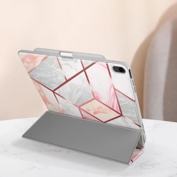 Fodral för iPad Air 13 2024 - Supcase - Fullständigt skydd med flik - Vit / Rosa