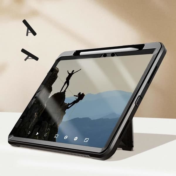 Helkroppsfodral för iPad Air 13 2024 Stötsäker med stöd för stödstöd Svart