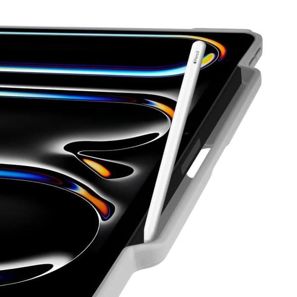 Fodral för iPad Pro 13 2024 - Supcase - Fullständigt skydd med stödklaff - Vit / Rosa