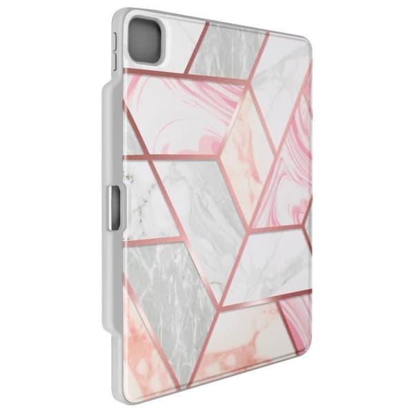Fodral för iPad Pro 13 2024 - Supcase - Fullständigt skydd med stödklaff - Vit / Rosa