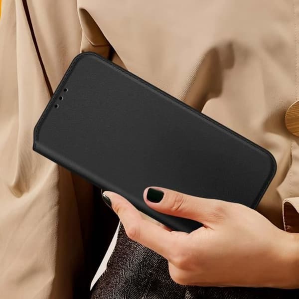 Étui AVIZAR för Samsung Galaxy A55 5G - Svart - Fodral med kortfack och videostöd