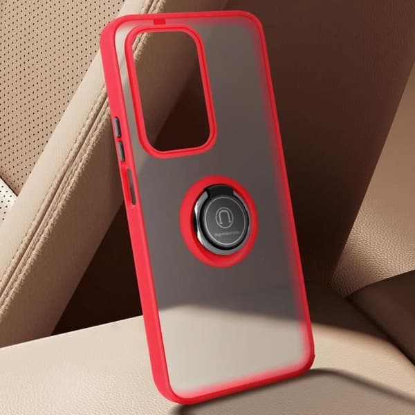 Fodral för Honor 200 Lite - AVIZAR - Metal Ring Video Support - Röd