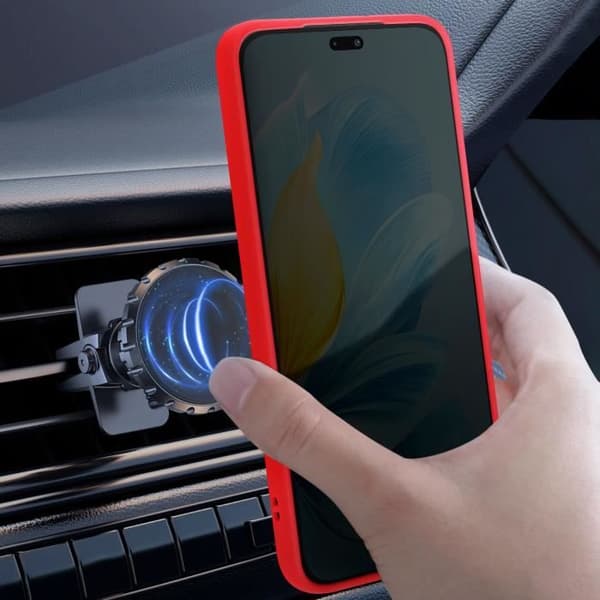 Fodral för Honor 200 Lite - AVIZAR - Metal Ring Video Support - Röd