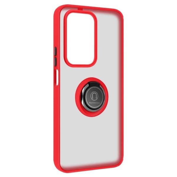 Fodral för Honor 200 Lite - AVIZAR - Metal Ring Video Support - Röd