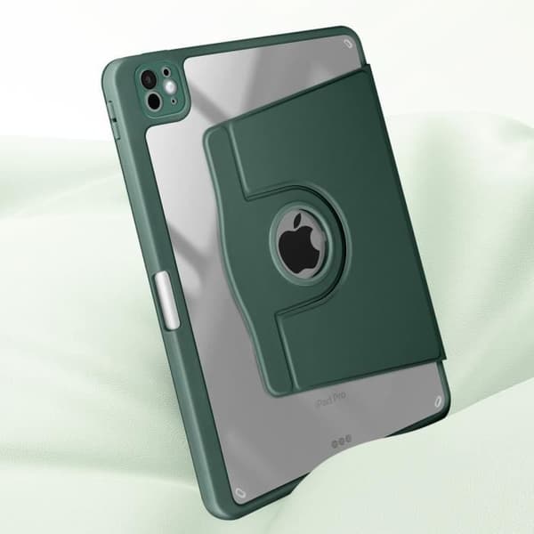 Fodral för iPad Pro 11 2024 - AVIZAR - Flip Rotating Stand - Mörkgrön