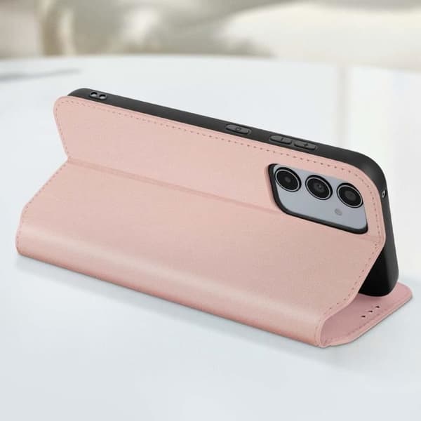 Fodral för Samsung Galaxy A35 5G flipkorthållare och videostöd Rosa Champagne