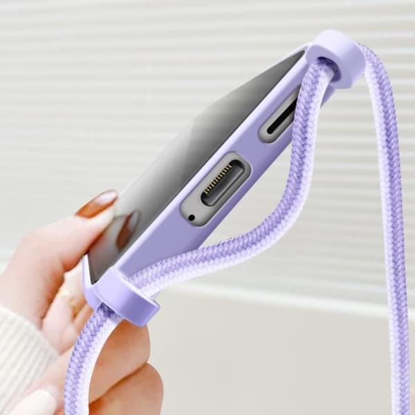 Coque - AVIZAR - Samsung Galaxy S24 - Ljus Lila - Semi-Hård - Justerbar Nylon Snodd