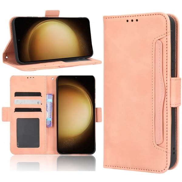 Samsung A35 5G pung etui PU læder 6-LOMMES Winston V3 - Rose guld