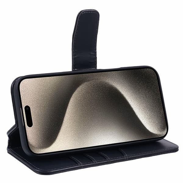 Nordic Covers iPhone 16 Etui Essential Leather Raven Black