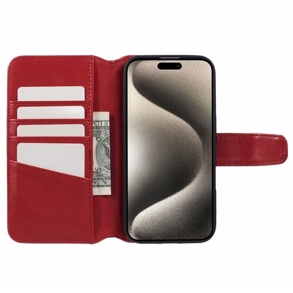 Nordic Covers iPhone 16 Kotelo Essential Leather Poppy Red