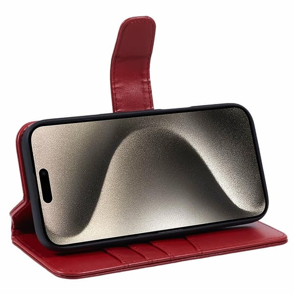 Nordic Covers iPhone 16 Kotelo Essential Leather Poppy Red