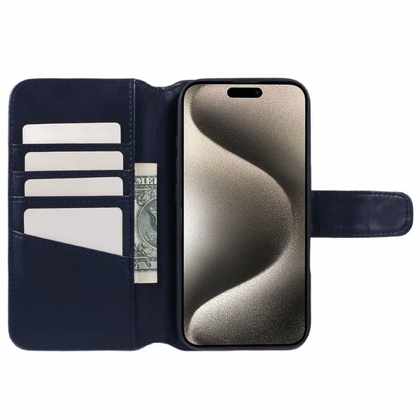 Nordic Covers iPhone 16 Kotelo Essential Leather Heron Blue