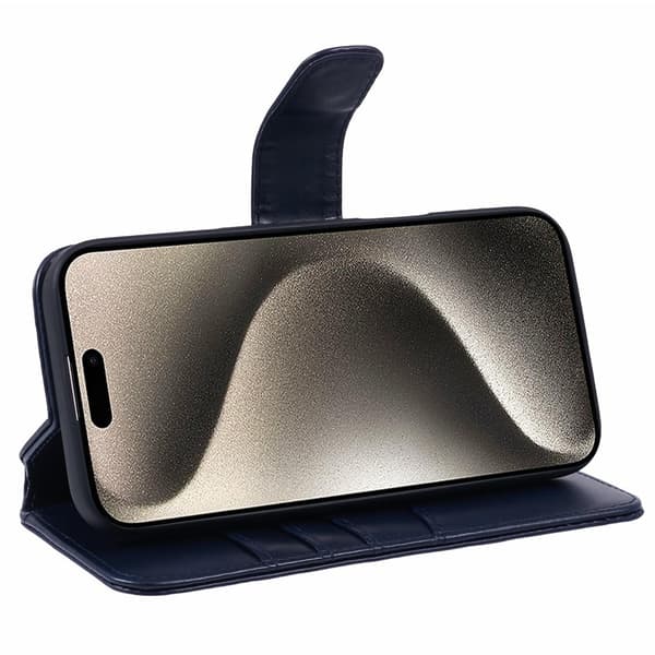 Nordic Covers iPhone 16 Kotelo Essential Leather Heron Blue