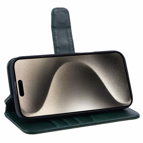 Nordic Covers iPhone 16 Kotelo Essential Leather Juniper Green