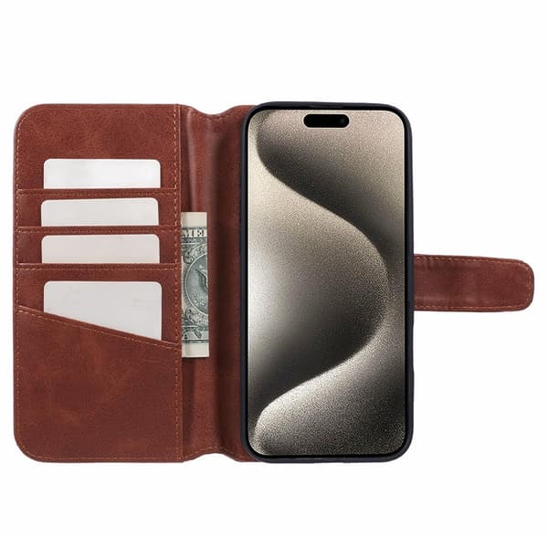 Nordic Covers iPhone 16 Pro Kotelo Essential Leather Maple Brown