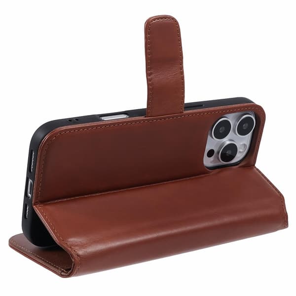Nordic Covers iPhone 16 Pro Kotelo Essential Leather Maple Brown