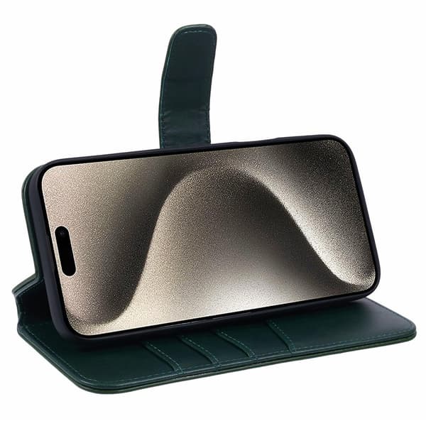 Nordic Covers iPhone 16 Pro Fodral Essential Leather Juniper Green