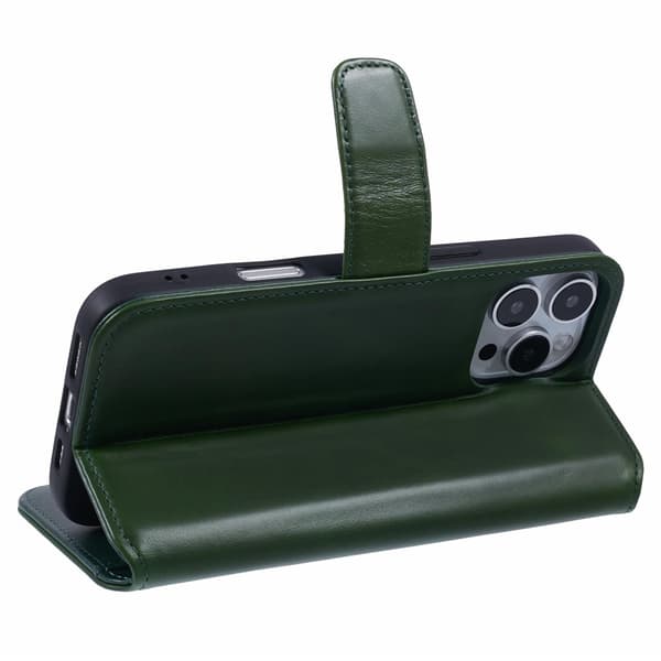 Nordic Covers iPhone 16 Pro Fodral Essential Leather Juniper Green