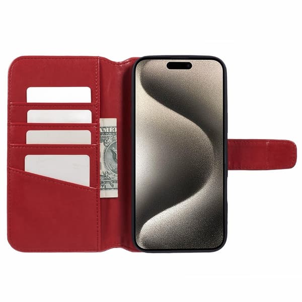 Nordic Covers iPhone 16 Pro Max Kotelo Essential Leather Poppy Red
