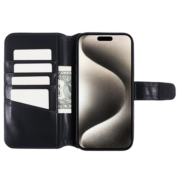 Nordic Covers iPhone 16 Pro Kotelo MagLeather Raven Black