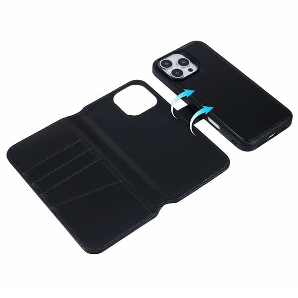 Nordic Covers iPhone 16 Pro Kotelo MagLeather Raven Black
