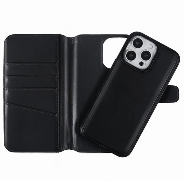 Nordic Covers iPhone 16 Pro Kotelo MagLeather Raven Black