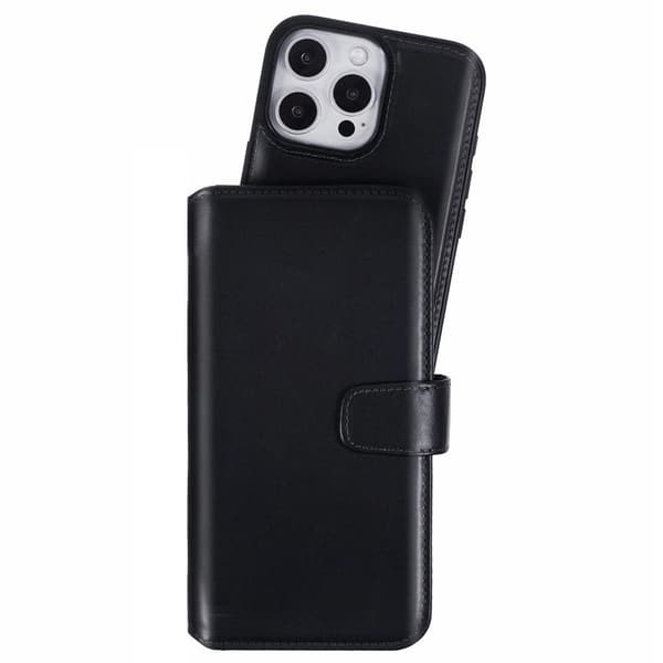 Nordic Covers iPhone 16 Pro Kotelo MagLeather Raven Black