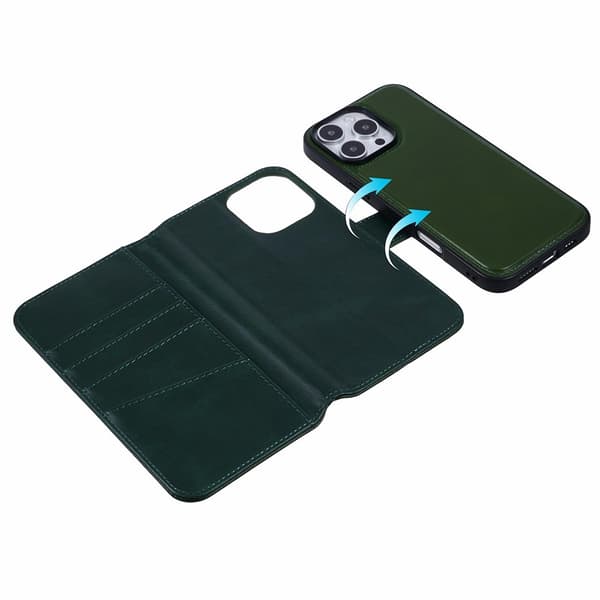 Nordic Covers iPhone 16 Pro Kotelo MagLeather Juniper Green
