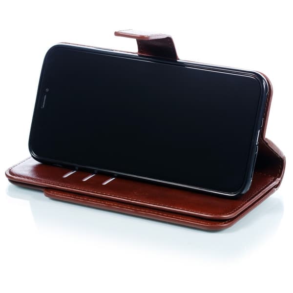 iPhone XR Praktisk Plånboksfodral med 12-Fack Array V4 - Brun