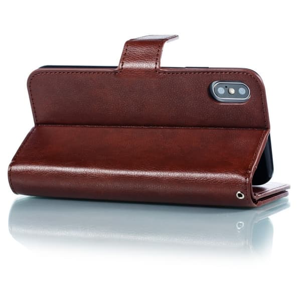 iPhone XR Praktisk Plånboksfodral med 12-Fack Array V4 - Brun