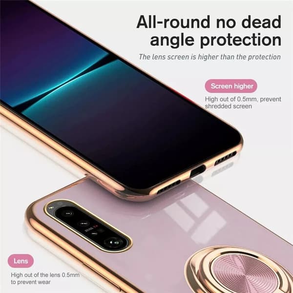 Xperia 1 VI Elegant & Stöttåligt Skal med Ringhållare Flawless - Rose guld