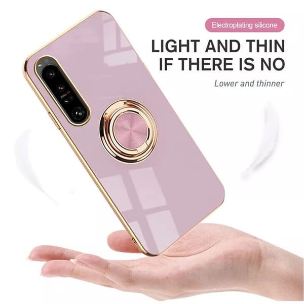 Xperia 1 VI Elegant & Stöttåligt Skal med Ringhållare Flawless - Rose guld