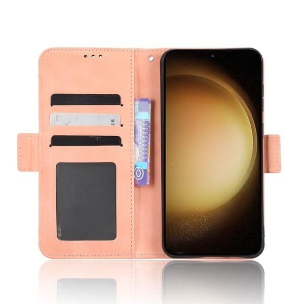Samsung S23 FE pung etui PU læder 6-LOMMES Winston V3 - Rose guld