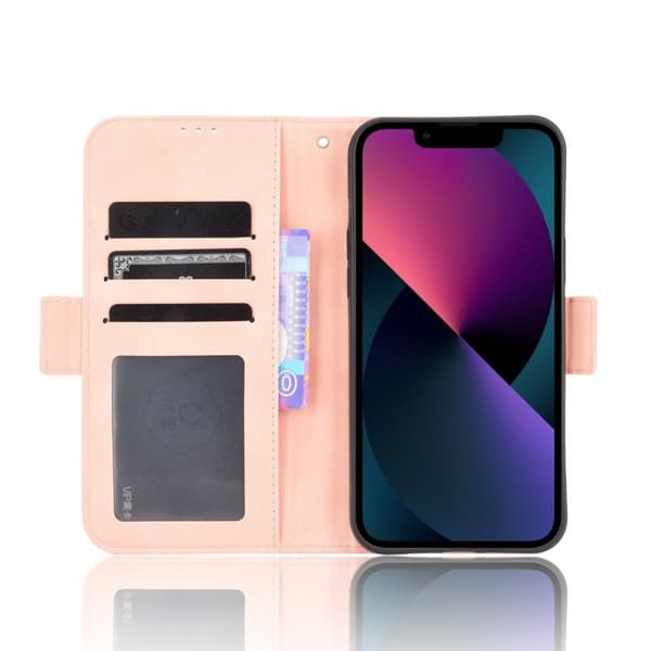 iPhone 15 lompakkokotelo PU-nahkainen 6-POCKET Winston V3 - Ruusukulta