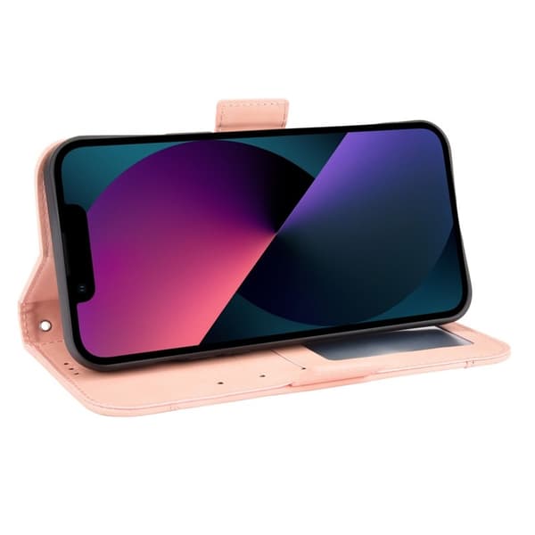 iPhone 15 lompakkokotelo PU-nahkainen 6-POCKET Winston V3 - Ruusukulta
