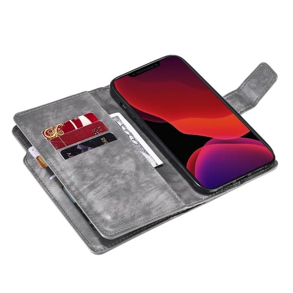 iPhone 7/8/SE (2020&2022) Praktisk pungetui med 12-bakker Array V4 - Grå