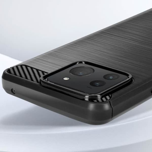 Fodral till Asus Zenfone 11 Ultra - AVIZAR - Carbon and Brushed Black Effect - Halvstyvt fodral