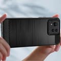 Miniatyrbild 4 av 4: Fodral till Asus Zenfone 11 Ultra - AVIZAR - Carbon and Brushed Black Effect - Halvstyvt fodral