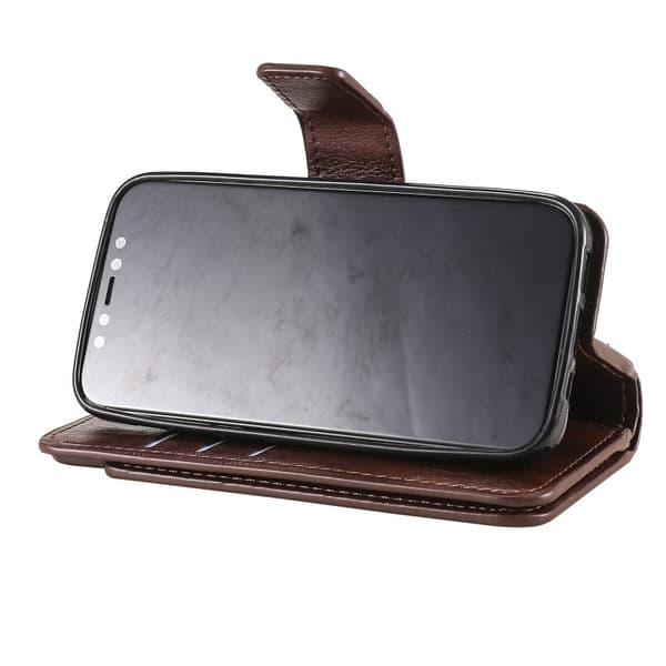 iPhone 15 Plus Praktisk Plånboksfodral med 12-Fack Array V4 - Brun