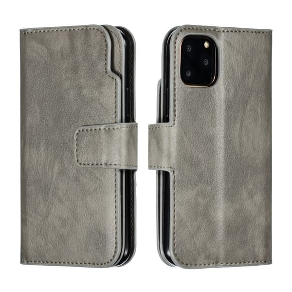 iPhone 11 Pro Praktisk Plånboksfodral med 12-Fack Array V4 - Harmaa
