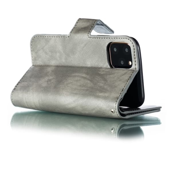 iPhone 11 Pro Praktisk Plånboksfodral med 12-Fack Array V4 - Harmaa