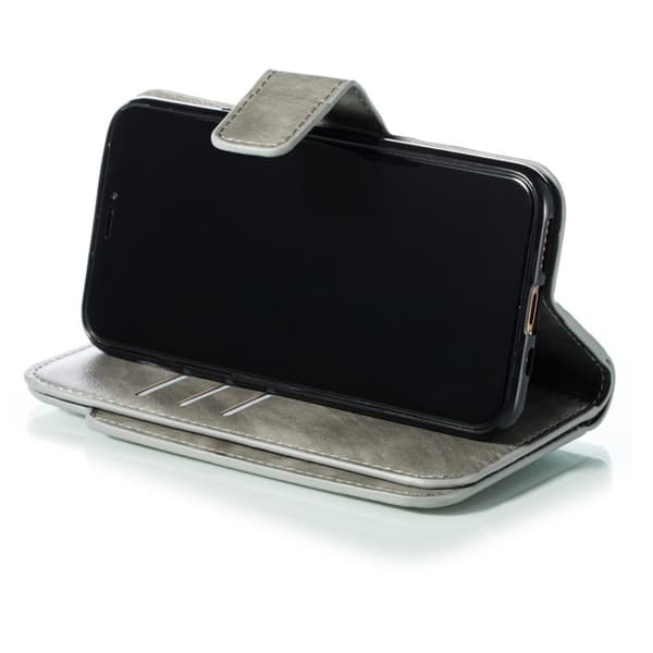 iPhone 11 Pro Praktisk Plånboksfodral med 12-Fack Array V4 - Harmaa