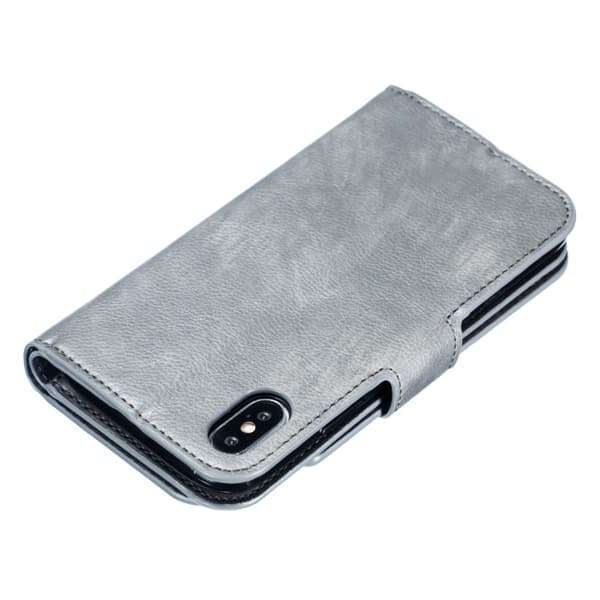 iPhone X / XS Praktisk Plånboksfodral med 12-Fack Array V4 - Grå